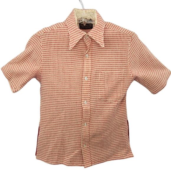 Pendleton Vintage 60s Wool Red Gingham heritage style Short Sleeve Blouse Top - Picture 1 of 12